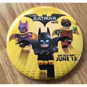 Lego Batman Movie Promo Pin, 2017, Approximately 3.5 Inches Diameter, EUC